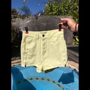 American Apparel high waisted yellow shorts
